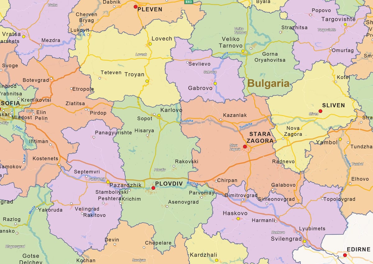 harta e politike Bullgaria
