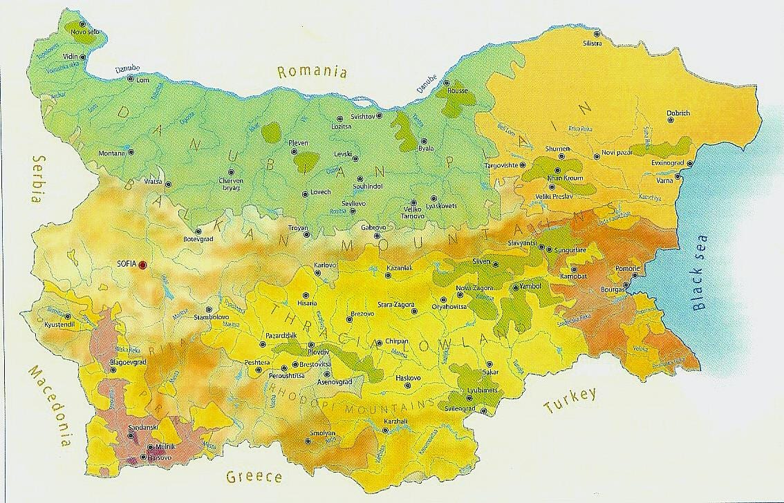 harta e Bullgarisë klimës
