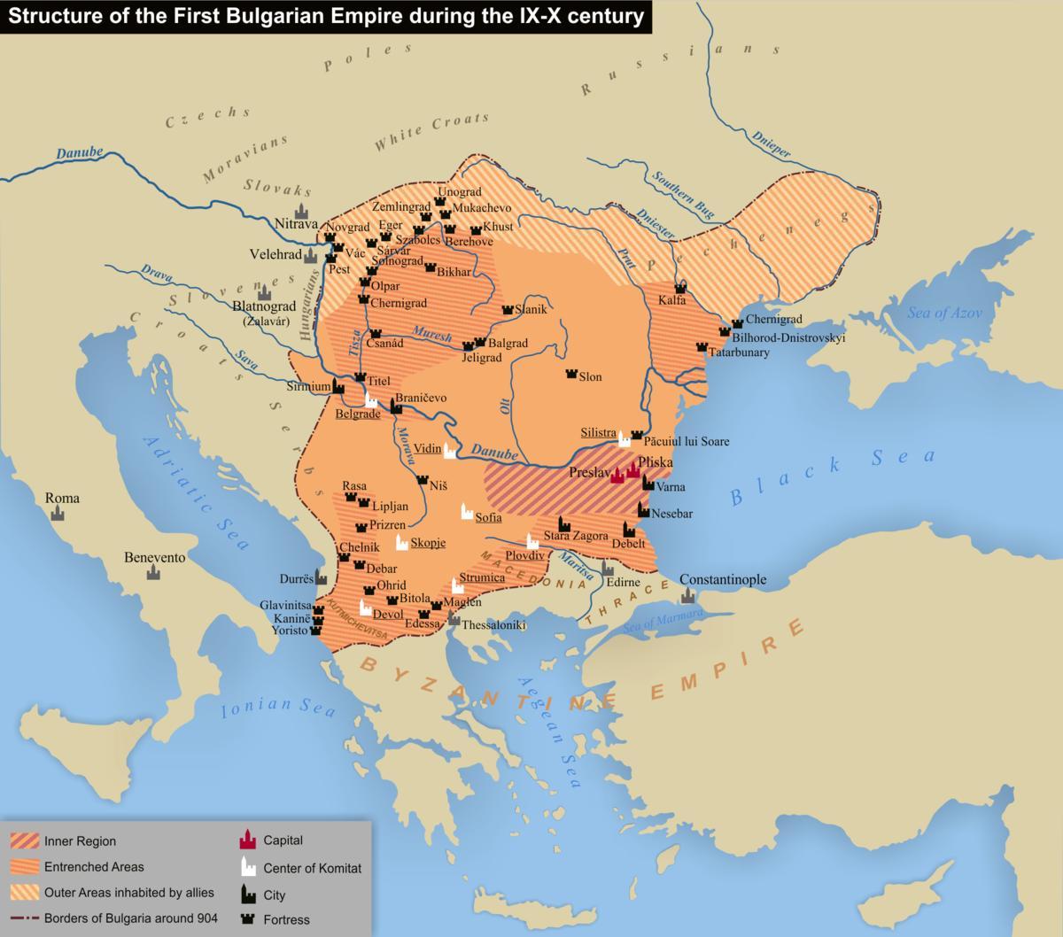 harta e perandorisë bullgare
