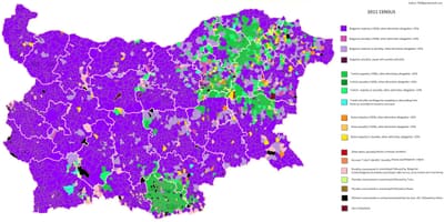 Harta e Bullgaria etnike